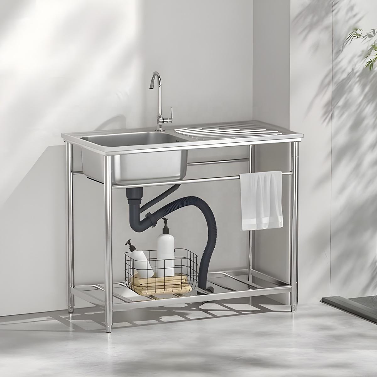 Commercial 18/24/27/28/30/32 Inch Stainless Steel Utility Sink Kitchen Sinks Indoor Outdoor Washing Hand Basin Lab Sink
