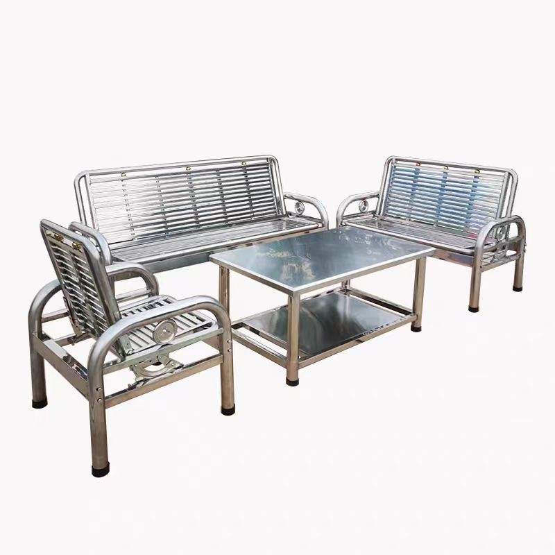 Three-Person Stainless Steel Sofa Chair for Airport and Public Place Waiting for Outdoor Furniture General Living Room Use